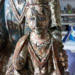 Initial state Gothic polychrome carving.